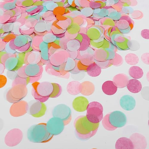 ParPix 6000 Stück Konfetti Bunt Geburtstag, 2.5cm Silvester Konfetti Papier Hochzeit Streudeko, Runde Confetti Tischdeko Geburtstag, Konfetti für Silvester,Weihnachten,Baby Shower Deko(zehn Farben)