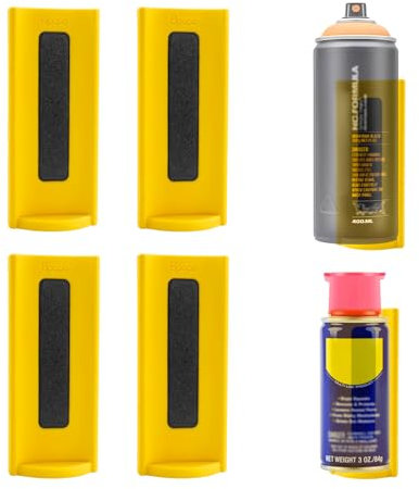 4 Pcs Magnetic Aerosol Spray Can Holder,Powerful Magnet Toolbox Bottle Holder, Spray Can Wall Mount Organizer Paint Can Bottle Rack for Garage,Toolbox, Workspace