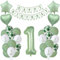 Luftballon 1. Geburtstag Mädchen Eukalyptus Grün Weiß Erste Kindergeburtstag Geburtstagsdeko 1 jahr Mädchen Junge Happy Birthday 1 jahre