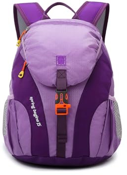 PORRASSO Wanderrucksack Rucksack 15L Reiserucksack Leichter Wasserdichter Daypack Hiking Backpack für Damen Herren Trekking Radfahren Klettern Reisen Sport Hellviolett