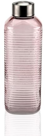 Versa Wasserflasche aus Glas, Aluminium, Rosa, 1 l, 8,3 x 23,5 x 8,3 cm, Marke EAN: 8420327569790