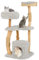 Maxmass Multi-level Cat Tree, 124cm Solid Wood Kitten Tower with Jute Scratching Posts, Condo & Top Perch, Indoor Cats Climbing Frame for Bedroom Living Room Pet Store