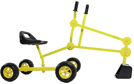 AXI Dean Bagger für den Sandkasten in gelb & schwarz | 4 Räder & mit 360° drehbarem Sitz | Spielzeug aus Metall für Kleinkinder