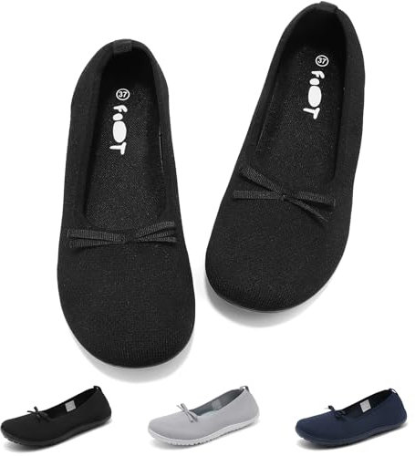 Merdoo Zapatos Planos de Ballet Mujer Bailarinas Flats sin Cordones Zapatos Bailarina para Mujer con Puntera Redonda Cómoda Clásica Punto Bailarinas Zapatos Azul 37 EU