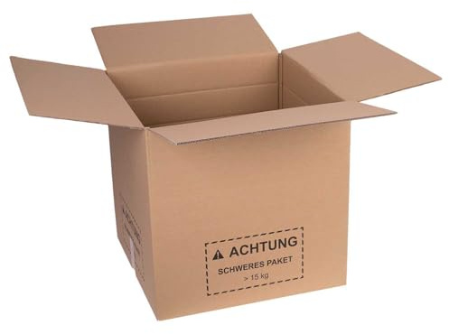 smiley pack 160 Stück Faltkartons 600x600x600 mm mit Höhenriller braun | Zweiwellig aus Wellpappe – Versandkarton, Pappkarton & Versandbox – 60 x 60 x 60 cm für Pakete