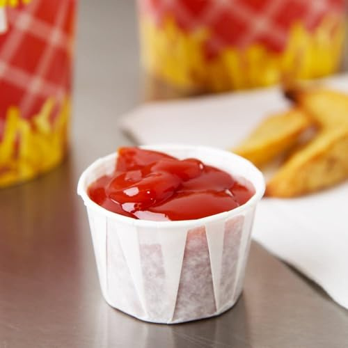 HOT BARGAINS 1oz Paper Souffle Cups, White Disposable Waxed Portion Cups for Condiments and Medicine, Pack of 500