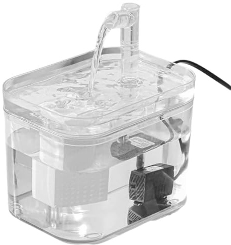 Flaroey Dispensador automático de agua potable de flujo de circulación de 1 litro, fuente de agua grande para mascotas para gatitos y perros