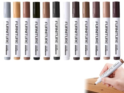 Furniture Pens - Twelve Tone Wood Stain Marker Set, Scratch Markers, Scratch & Scrap Concealer Pens | Easy Solution Against Abrasion From Chips and Flooring