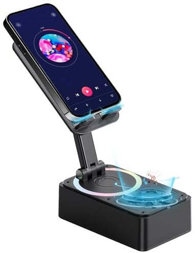 4 In 1 Supporto Telefono + Altoparlante Bluetooth + Power Bank (800 Mah) + Luci Colorate, Supporto Telefono Con Caricatore, Altoparlante Portatile Da Scrivania