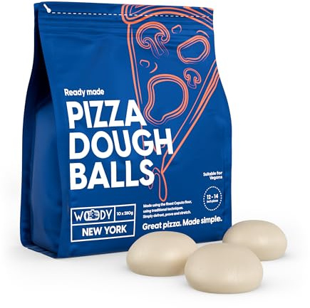 Pizza Dough Balls - New York 10 x 280g | Italian Pizza Dough Balls - Using Caputo 0 Pizza Flour | Created by Woody Oven