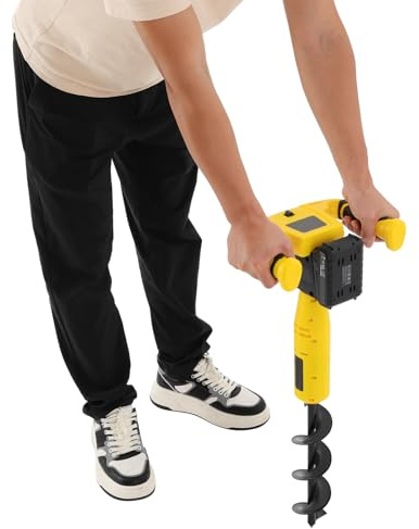 Pelle portable à 2 temps 52 CC pour plantation d'arbres, 1900 W avec vitesse réglable pour couper les racines des vergers, pelouses, arbres (jaune, noir)