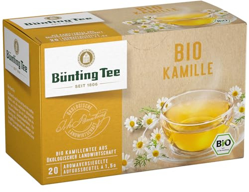 Bünting Tee Kamille 3er Pack – Bio Kräutertee – 3 x 20 Teebeutel