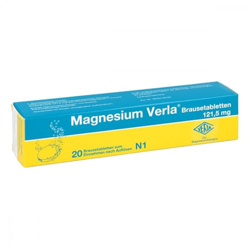 Magnesium Verla Brausetabletten – Zum Auflösen in Wasser, bei Magnesiummangel, mit organischem Magnesiumaspartat für eine gute Bioverfügbarkeit, mit Orangen-Geschmack, zuckerfrei, 20 St