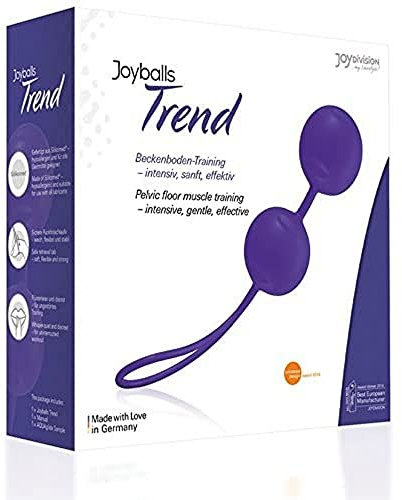 JOYDIVISION Joyballs Trend-DUO in Violett, Originale Liebeskugeln, Beckenbodentrainings-Kugeln aus Silikomed