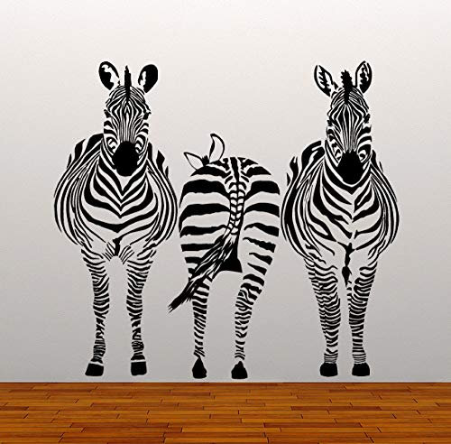 60 Second Makeover Limited Skurril Zebra Wand Sticker Set 3 Zebras Innenraum Design Aufkleber Wandtapete Safari Tiere - Gold Matt