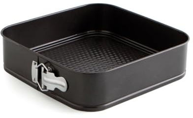Quid Molde Cuadrado Desmontable Acero Pintado Sweet Grey Acero Carbonatado | Negro, Acero Carbonatado, forma cuadrado, 26cm
