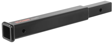 CURT 45796 45,7 cm Lange Anhängerkupplungsverlängerung für 5-Zoll-Empfänger, 1,6 kg, Schwarz