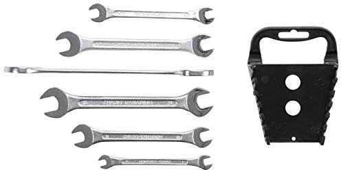 BGS 1179 | Doppel-Maulschlüssel-Satz | 6-tlg. | SW 6 x 7 - 17 x 19 mm | inkl. Wandhalterung