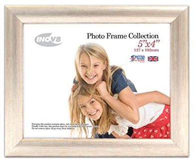 Inov8 British Made Traditional Picture/Photo Frame, 5x4-inch, Value Silver