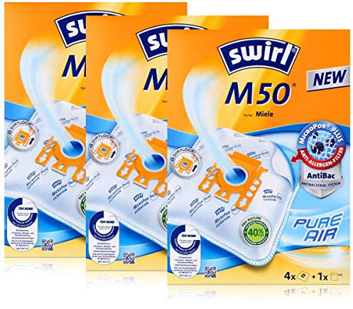 12 Original SWIRL M50 Staubsaugerbeutel für Miele Comfort