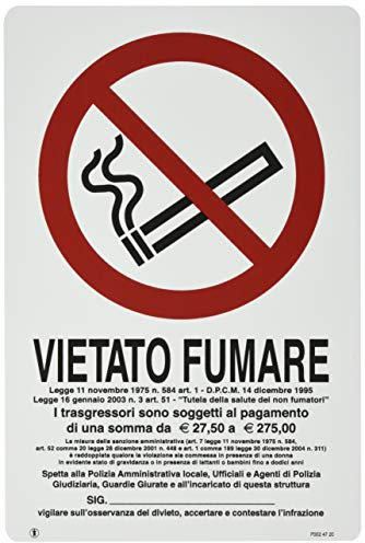 Cart.Vietato Fumare 30X20Pl