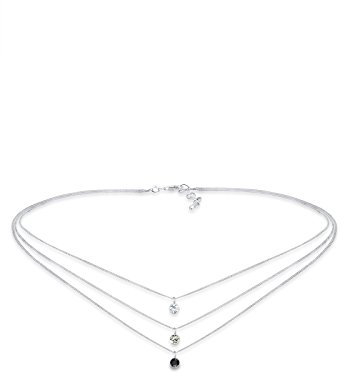 Elli Halskette Damen Choker Layer mit Kristallen in 925 Sterling Silber