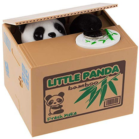 Powerking Spardose für Kinder, niedliche Panda-Stehlen-Münze Box, Automatisch Stehlende Panda Münzbox mit Ton für Junge Mädchen Spielzeug Geburtstag Geschenk