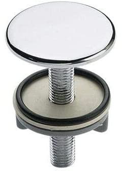 Bouchon lourd cache-trou en laiton chromé D. 50 mm. Bouchons cache-trou pour lavabo de salle de bain.