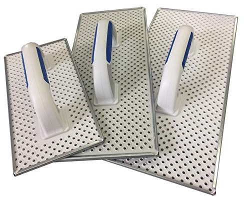 DEWEPRO® WDVS-Schleifbrett 3er Set - 270x130, 380x160 und 400x180mm - Raspelbrett mit verzinktem Stahlblech-Raspelbelag - Egalisierungsbrett - Schleifer - WDVS-Schleifer - Handschleifer