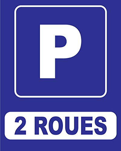 TSME Parking 2 Roues - Panneau Signalétique - Bleu - Polychlorure de vinyle - Montage mural
