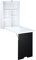 HOMCOM Bureau Mural Pliable Table Murale Rabattable Suspendue sur Pied étagère + Tableau à Craie intégré MDF Blanc Pour Travail, Contemporain, 60x94x147cm