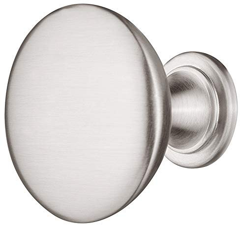 Gedotec Möbelknopf Edelstahl Schrankknopf Vintage retro - Ferry | Metall Türknopf rund | Schubladen-Knopf Ø 30 mm | Griff für Kleider-Schrank - Kommode & Küche | 1 Stück - Design Tür-Knauf silber matt