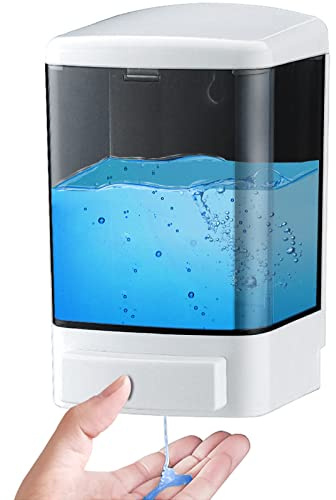IEALODS Manual Soap Dispenser 33.8oz / 1000ml Kitchen Bathroom Wall Mounted Commercial Soap Dispenser for Liquid Containers Shampoo Gel Chamber Hotel Restaurant