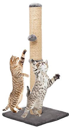 ALAYSTAR 78cm Tall Large Scratching Post - Natural Sisal Rope and Carpet Base - Easy Assemble