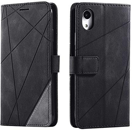 SONWO Case for iPhone Xs Max Case, Premium Leather Flip Wallet Case Magnetic Closure Card Slots Kickstand Phone Case for iPhone Xs Max, Black