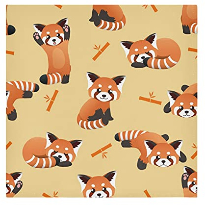 TropicalLife Servietten, niedliche rote Panda-Tier-Serviette, Papier-Satin-Polyester-Stoff, wiederverwendbare Servietten für Kinder, 50,8 x 50,8 cm, 1 Stück