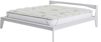 Italian Bed Linen Surmatelas rembourré et matelassé en Bambou, Aloe, 160x195cm