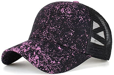 RUICHENG Pferdeschwanz Cap Damen Sommer Mesh Baseball Cap Basecap Atmungsaktiv Sonnenhut Kappe (Schleierkraut)