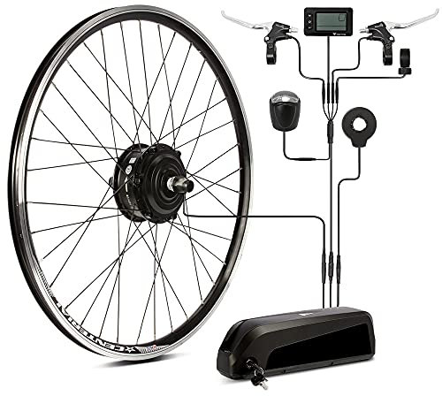 Season 26/28 Pollici 700c Kit Conversione Bici Elettrica 250W Motore Anteriore 36V15.6Ah Batteria Hailong/ 36V13Ah Batteria portapacchi posteriore con Controller Integrato