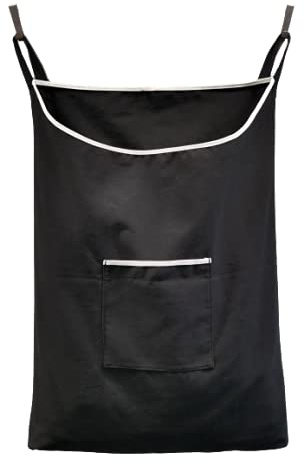 GORISEN Laundry Collector, Laundry Hamper, Door Hanging Laundry bag with hooks (Black, 65Liters)