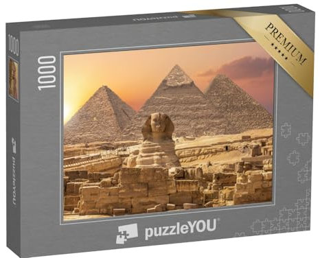 puzzleYOU: Puzzle 1000 Teile „Weltwunder aus Ägypten: Pyramiden mit Sphinx, Gizeh“ – aus der Puzzle-Kollektion Ägypten, Aus Aller Welt