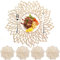 MI CASA Platzsets Abwaschbar 4er Set - inkl. 4 Untersetzer, Ausgehöhlte Tischsets Platzsets Gold Rund, 38cm Platzdeckchen Placemat Platzteller Tischdekoration für Hochzeit Weihnachten Esstisch