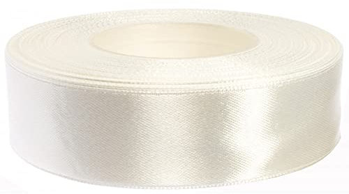 Cartonare Satinband 25mm/32m Geschenkband Dekoband Schleifenband Hochzeit Farbe: 003 / Cremeweiß