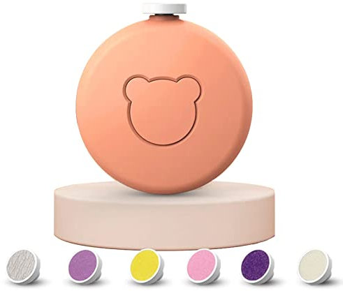Lonnalee Lime à Ongle Electrique Bebe Coupe Ongle Bebe Electrique Kit Ciseaux Bébé Manucure Pour Enfant Nouveau-Né Nés Enfant et Adulte - Orteils et ongles (Orange)