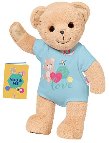 Baby Born Ours Bleu 835593 - Petit Ours de 36 cm avec 1 Corps Doux - Comprend 1 Tenue & des Accessoires Roses - Conçu pour s'Adapter aux Vêtements Baby Born de 43 cm - dès la Naissance