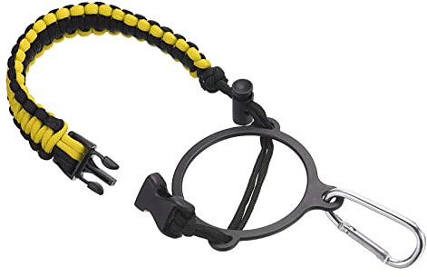 PATIKIL Water Bottle Holder, Paracord Handle Carrying Lanyard Strap Carrier with Ring for 12oz to 64oz Wide Mouth Bottles, Yellow, Black