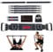 INNSTAR Portable Home Gym Set with Workout Bar, Bench Press Set, Squat Resistance Band, Door Anchor and More-Full Body Workout Equipment to Build Muscle and Shape Body(Black-200lbs)