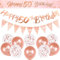 50th Birthday Decorations Kit Rose Gold Happy 50th Birthday Banner Triangle Flag Confetti Balloons Birthday Party Decorations Supplies Age 50