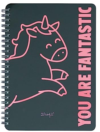Notizbuch A4 Einhorn schwarz you are fantastic
