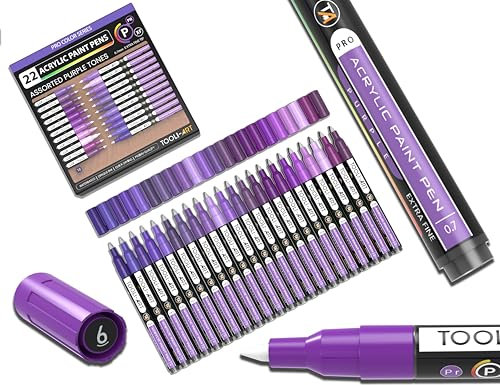 Lot de 22 marqueurs de peinture acrylique - Pointe extra fine de 0,7 mm - Pour peinture sur pierre, verre, verre, bois, métal, verre, plastique, toile, bricolage - Non toxique - À base d'eau - Séchage